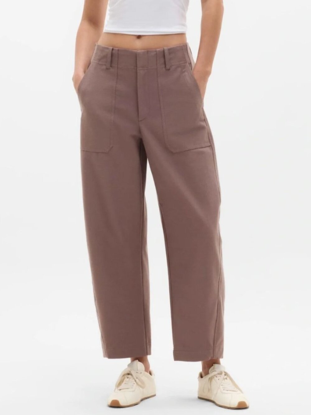 Athleta Driftwood Skyline High Rise Barrel Leg Pant Size 4 NWOT